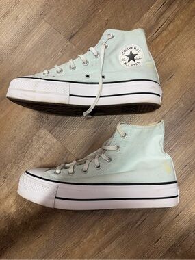Converse High Top Platform Sneakers - Mint Green